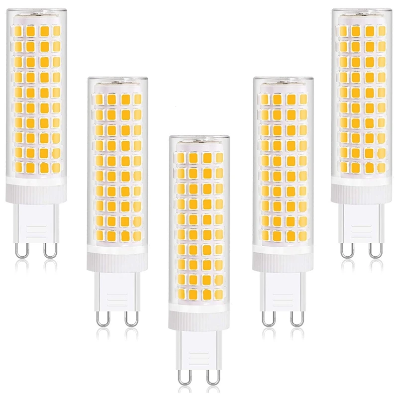 12W G9 LED Bulb Warm White 3000K, Equivalent To Halogen 100W Bulb, 360° Wide Beam Angle, Non-Dimmable 1100 Lumens, 5 Pcs
12W G9 LED Bulb Warm White 3000K, Equivalent To Halogen 100W Bulb, 360° Wide Beam Angle, Non-Dimmable 1100 Lumens, 5 Pcs