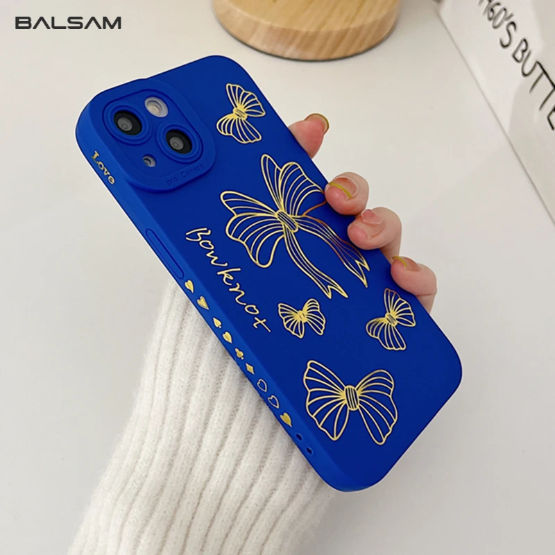 Модный мягкий силиконовый чехол с бантом для iPhone 12 11 13 Pro Max XR XS 7 8 Plus SE3