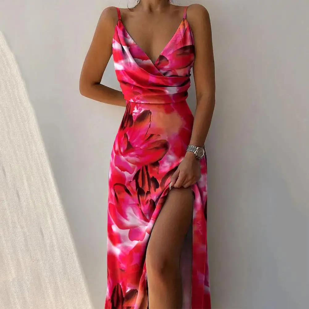 Sexy V-neck High Split Long Dress Summer Women Floral Party Dresses Sleeveless Beach Dresses Evening Robe Robe De Soiree
Sexy V-neck High Split Long Dress Summer Women Floral Party Dresses Sleeveless Beach Dresses Evening Robe Robe De Soiree