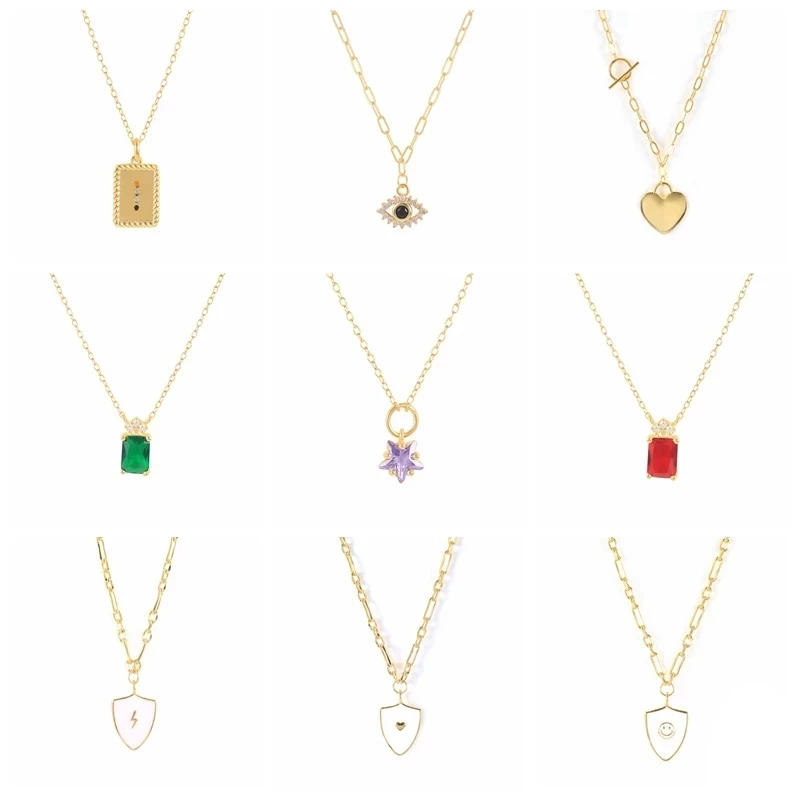 Aide Gold Color Silver Color Rainbow Square Zircon Star Pendant Necklace White Enamel Eye Heart Charm Thick Chain Choker Jewelry
Aide Gold Color Silver Color Rainbow Square Zircon Star Pendant Necklace White Enamel Eye Heart Charm Thick Chain Choker Jewelry