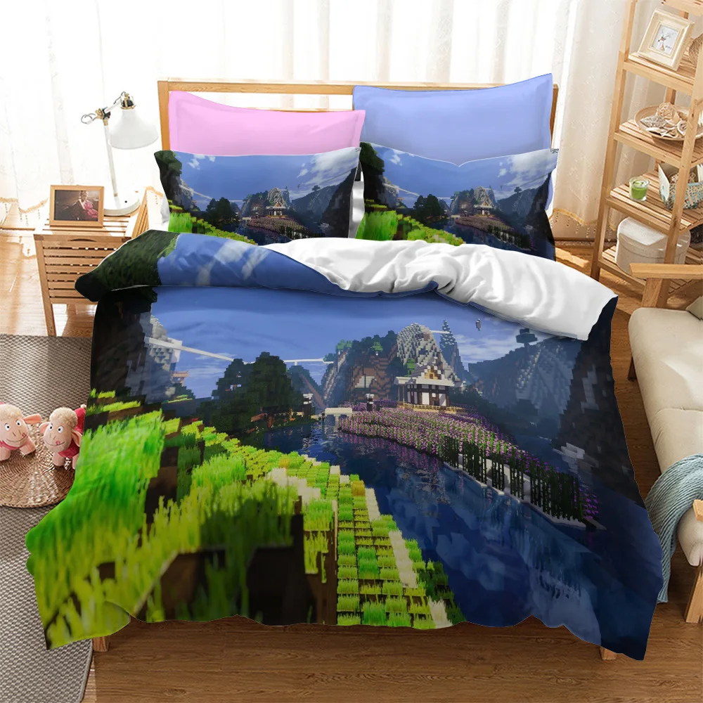 Popular Game Theme Home Textile My World MC Pattern Bedding Set Kids 2/3pcs Twin Full Size Polyester Comforter Cover With Zipper
Popular Game Theme Home Textile My World MC Pattern Bedding Set Kids 2/3pcs Twin Full Size Polyester Comforter Cover With Zipper