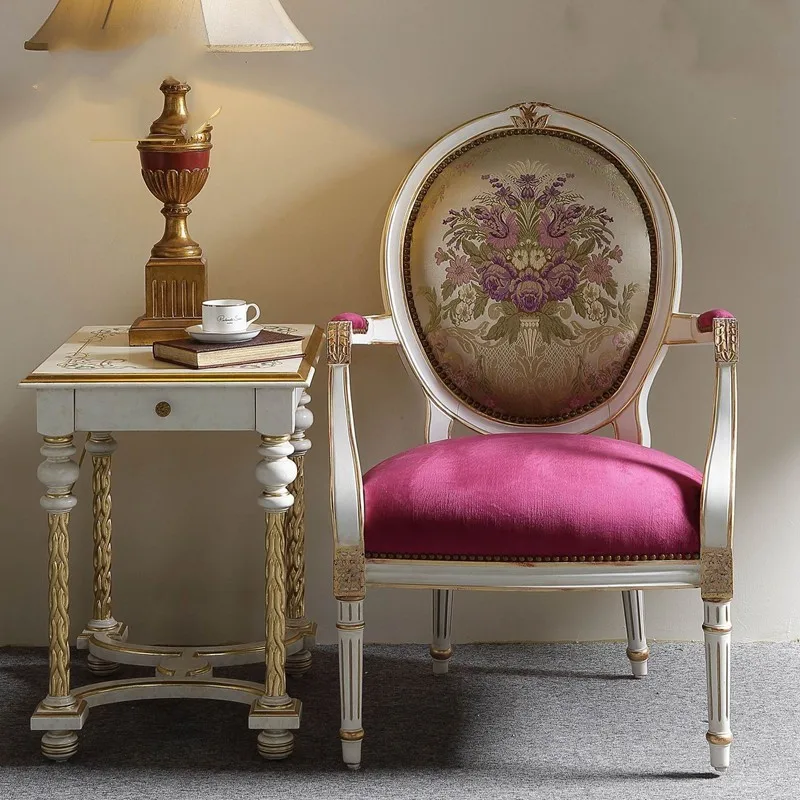 European style retro exquisite white gold foil jacquard rose velvet leisure sofa dining chair customized single chair
European style retro exquisite white gold foil jacquard rose velvet leisure sofa dining chair customized single chair