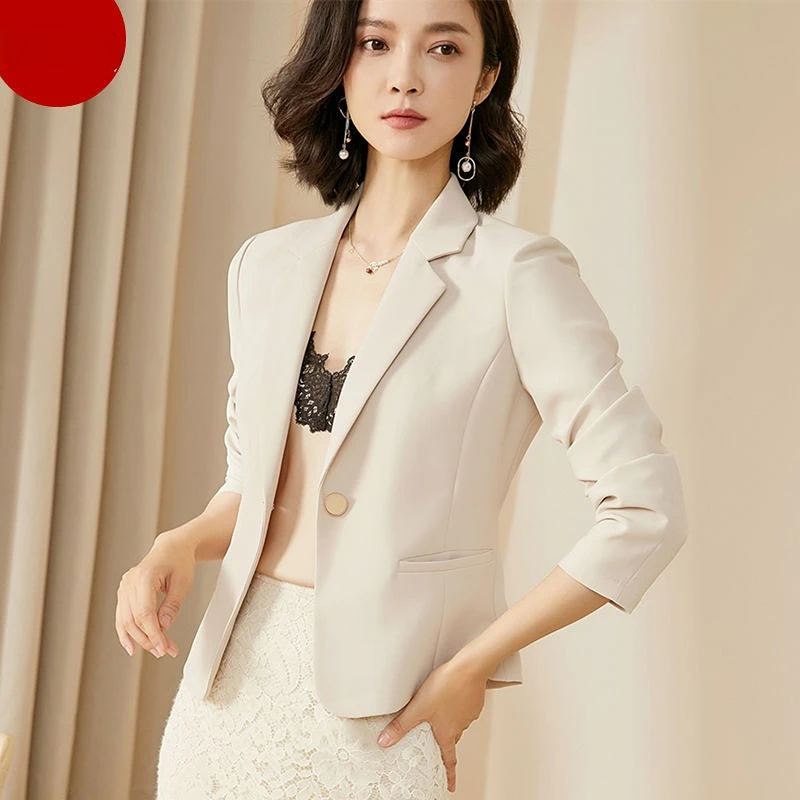 Women Blazer 2023 Coat Long Sleeve Blazers Single Button Office Lady Jacket Notched Female Tops Suit Blazer Femme Jackets Q83
Women Blazer 2023 Coat Long Sleeve Blazers Single Button Office Lady Jacket Notched Female Tops Suit Blazer Femme Jackets Q83