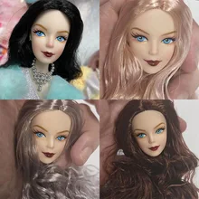 30cm Lady Dolls Head with Big Wavy Curly Hair 1/6 Dress Up Accessories Girls Diy Toys