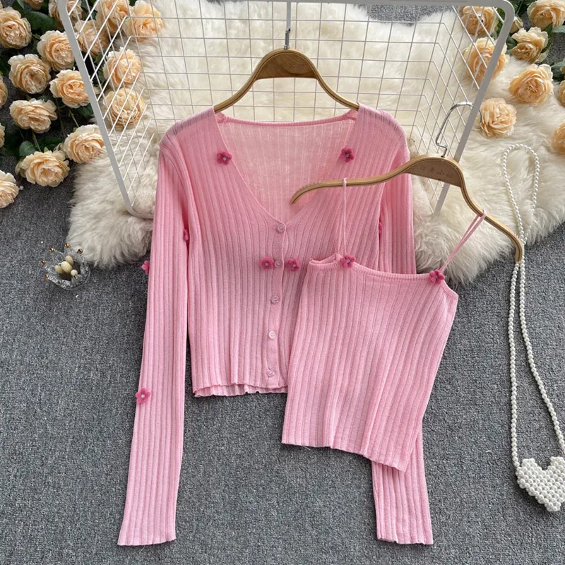Spring 2022 NEW Three dimensional flower long sleeved knitting cardigan shawl simple shorts slim sling sweater women
Spring 2022 NEW Three dimensional flower long sleeved knitting cardigan shawl simple shorts slim sling sweater women