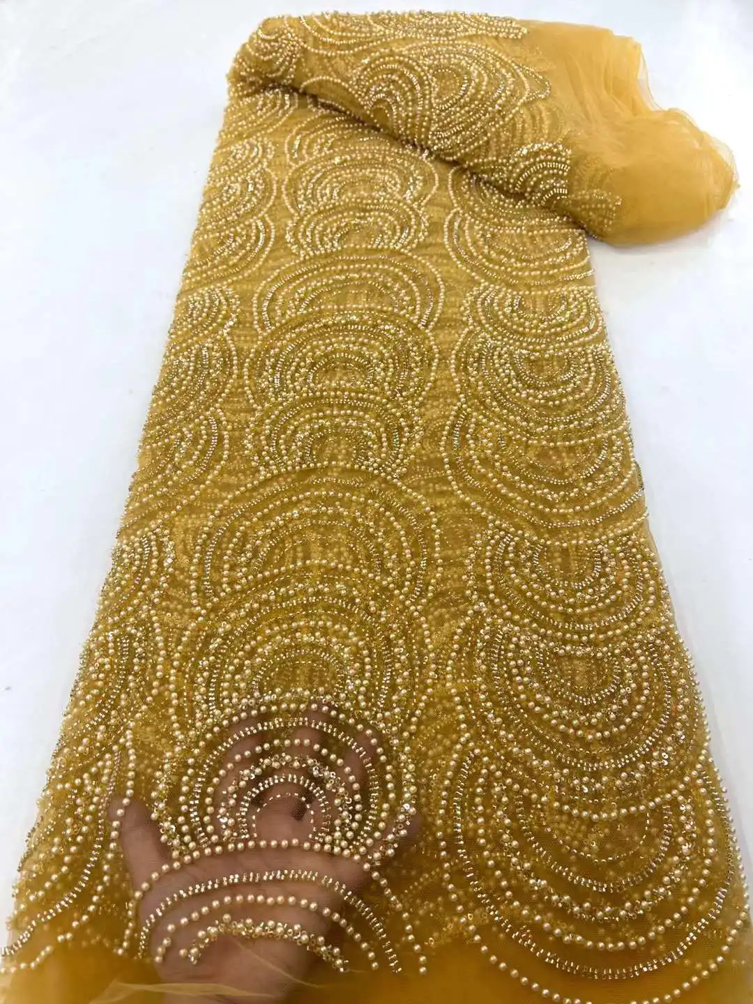 3.9kg/5Y Luxury African Sequins Beaded Lace Fabric 2023 High Quality Lace 5 Yards French Lace Nigerian Lace Fabrics Dress Sewing
3.9kg/5Y Luxury African Sequins Beaded Lace Fabric 2023 High Quality Lace 5 Yards French Lace Nigerian Lace Fabrics Dress Sewing