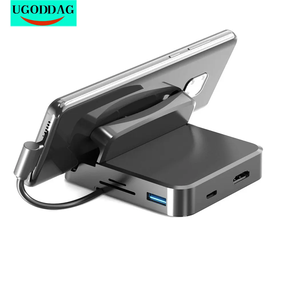 

8 In 1 USB C HUB Docking Station Phone Stand Dex Pad Station USB C To HDMI Dock Power Charger Kit For MacBook For Samsung Xiaomi