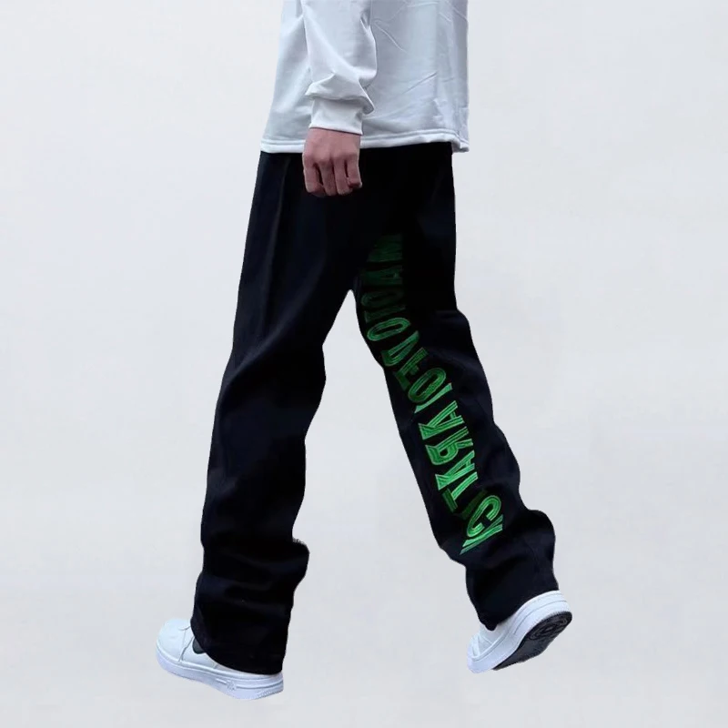 Four Seasons Men Jeans High Street Embroidery Letter Printing Brand Clothing Straight Loose Pants Trend Streetwear Ins Hot Sale
Four Seasons Men Jeans High Street Embroidery Letter Printing Brand Clothing Straight Loose Pants Trend Streetwear Ins Hot Sale