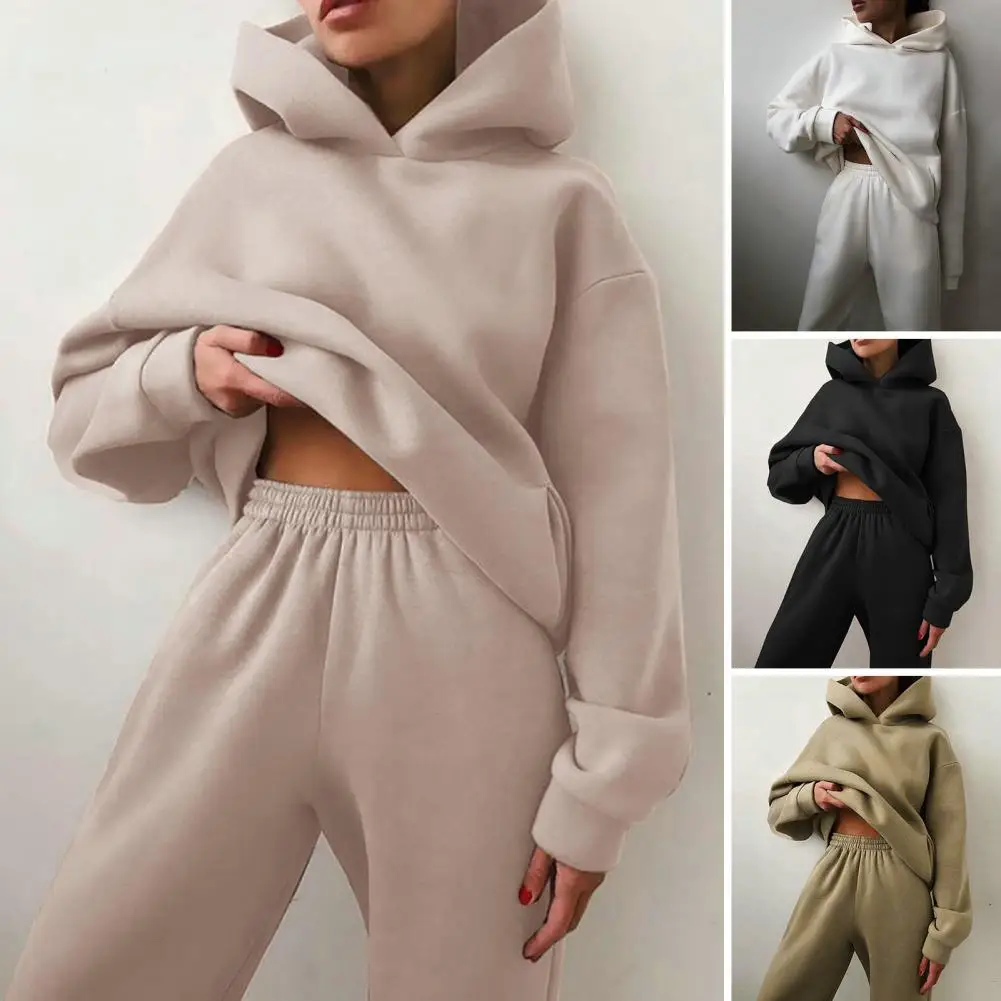 Casual Hoodie Pants Set Cozy Women's Winter Tracksuit Set Soft Hoodie Elastic Waist Pants Warm Casual with Pockets Women Hoodie
Casual Hoodie Pants Set Cozy Women's Winter Tracksuit Set Soft Hoodie Elastic Waist Pants Warm Casual with Pockets Women Hoodie