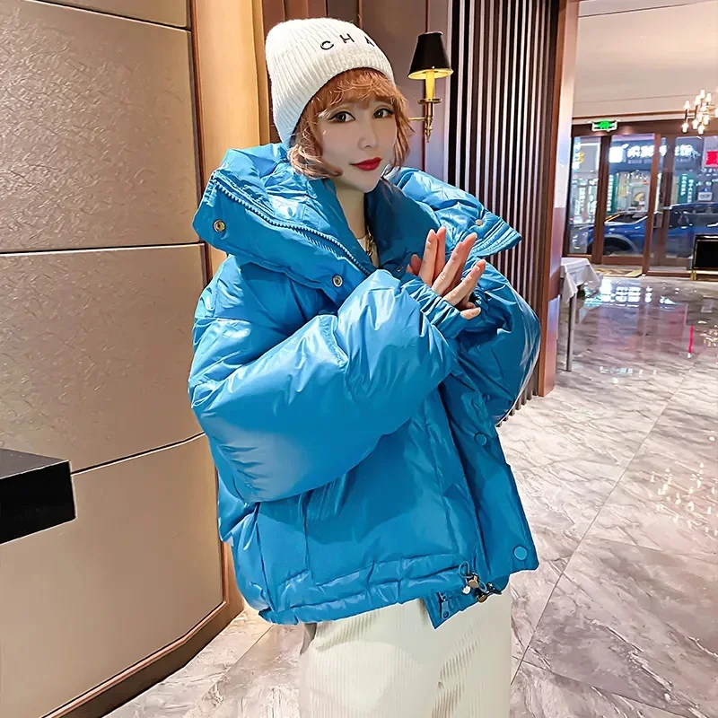 Streetwear Jacket Candy Colors Short Shiny Warm Big Hooded Cotton-padded Coat Winter Women Long Sleeve Cotton Outwear Casual New
Streetwear Jacket Candy Colors Short Shiny Warm Big Hooded Cotton-padded Coat Winter Women Long Sleeve Cotton Outwear Casual New