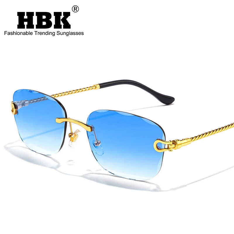 HBK 2023 New Frameless Metal Sunglasses Men Wave Cutting Ladies Rimless Blue Sun Glasses For Women Fashion Shades Eyeglass UV400
HBK 2023 New Frameless Metal Sunglasses Men Wave Cutting Ladies Rimless Blue Sun Glasses For Women Fashion Shades Eyeglass UV400