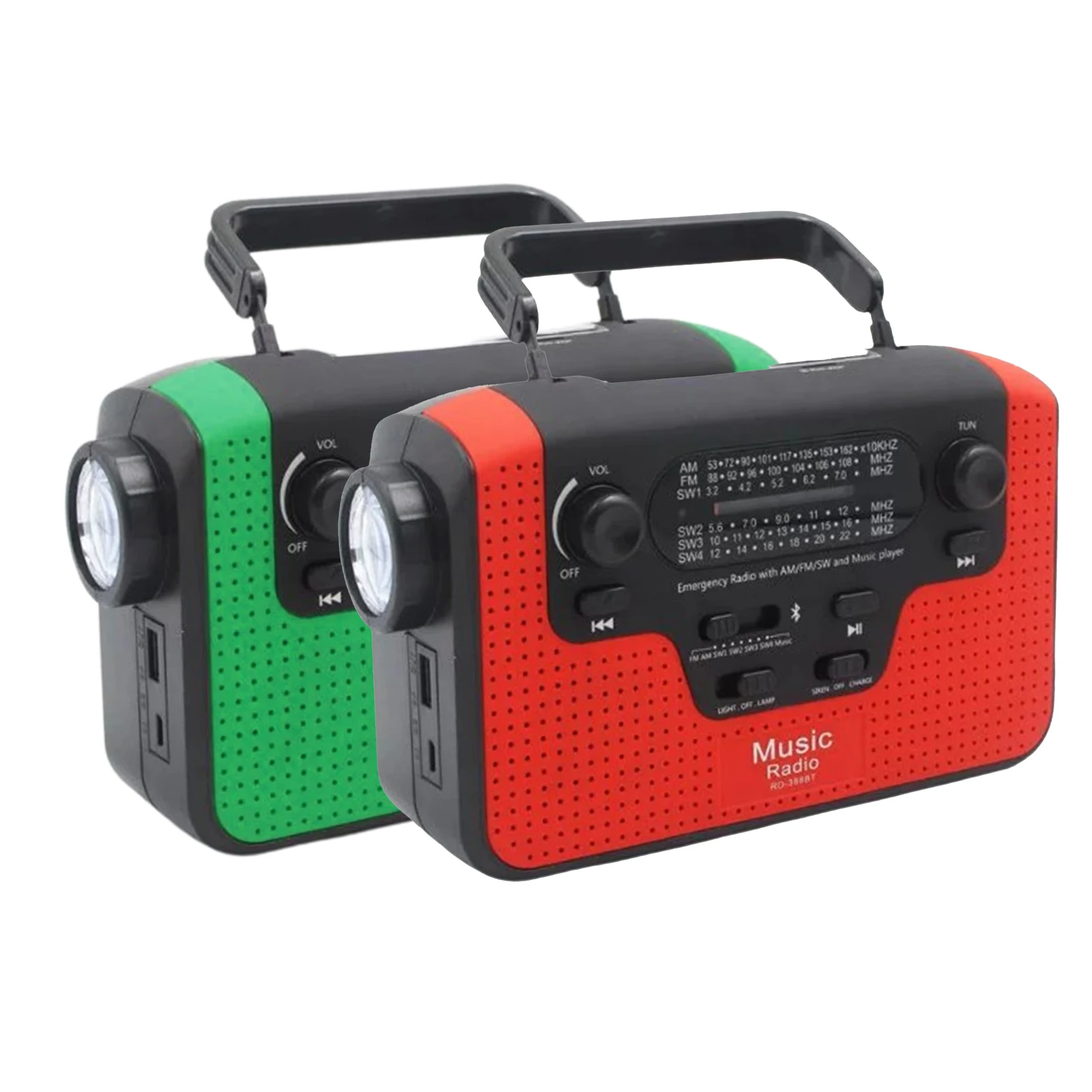 2200mAh Portable Radio Hand Crank Solar USB Charging AM FM NOAA Weather Radio LED Flashlight Emergency Power Bank for Cell Phone
2200mAh Portable Radio Hand Crank Solar USB Charging AM FM NOAA Weather Radio LED Flashlight Emergency Power Bank for Cell Phone