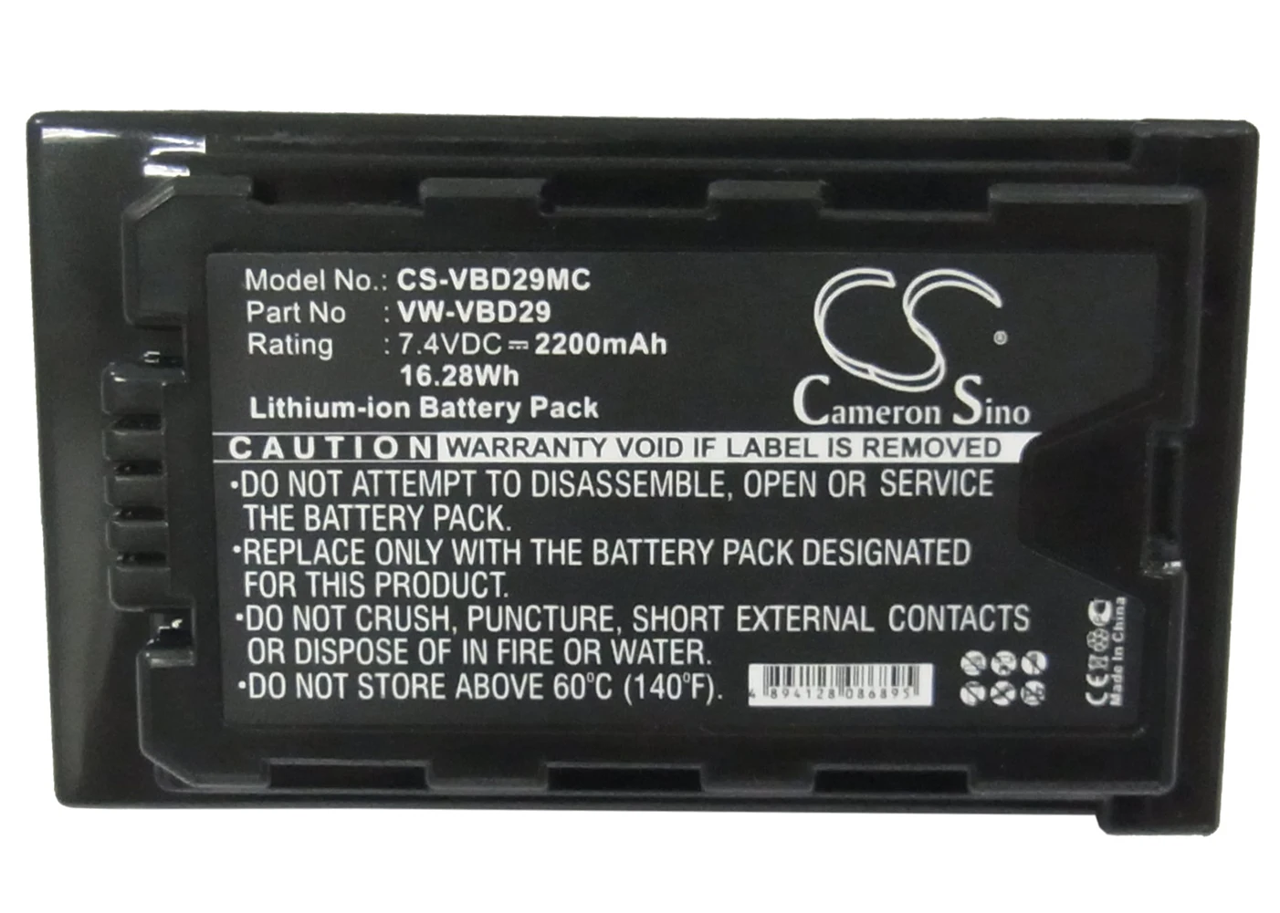 Cameron Sino 2200mA Battery for Panasonic AJ-PX270,AJ-PX298,AJ-PX298MC,HC-MDH2 VW-VBD29
Cameron Sino 2200mA Battery for Panasonic AJ-PX270,AJ-PX298,AJ-PX298MC,HC-MDH2 VW-VBD29