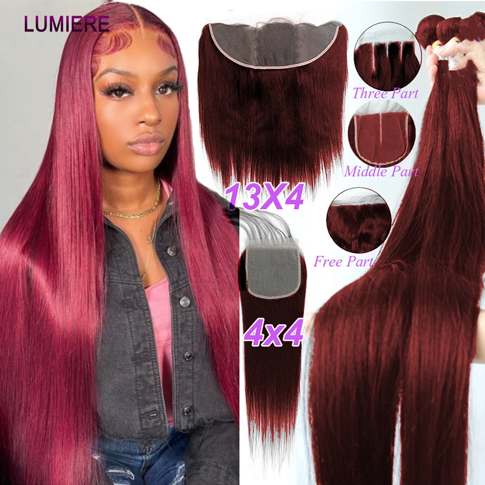 99j Bone Straight Human Hair Bundles With Closure Dark Burgundy Brazilian Remy Human Hair Weave Bundles With Frontal Closure
99j Bone Straight Human Hair Bundles With Closure Dark Burgundy Brazilian Remy Human Hair Weave Bundles With Frontal Closure