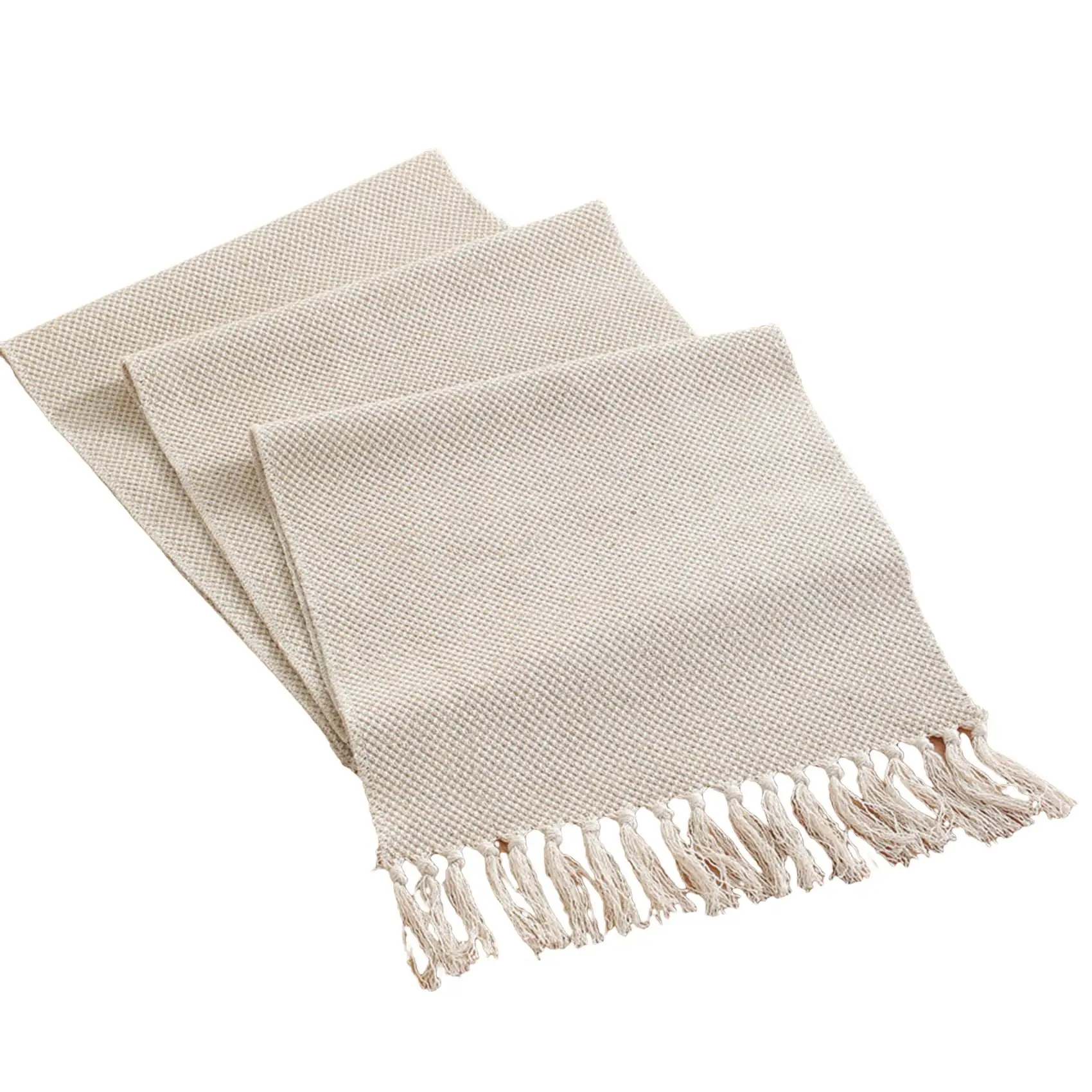 Farmhouse Table Runner, Vintage Rustic Table Runner, Cotton Braided Runner, Beige Woven Table Runner 
Farmhouse Table Runner, Vintage Rustic Table Runner, Cotton Braided Runner, Beige Woven Table Runner