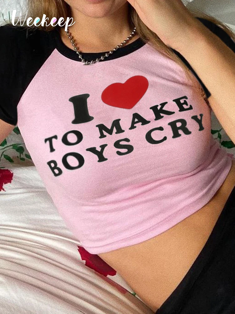 Weekeep Letter Print Body Crop Top Women Basic Short Sleeve Patchwork Slim Fit T Shirts 2022 Summer New T-Shirts Y2k Casual Tops
Weekeep Letter Print Body Crop Top Women Basic Short Sleeve Patchwork Slim Fit T Shirts 2022 Summer New T-Shirts Y2k Casual Tops