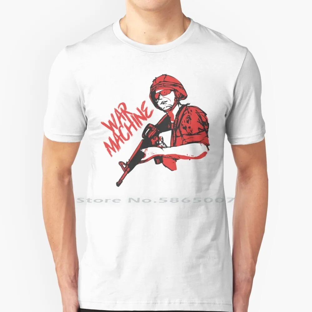 

War Machine-Red T Shirt 100% Cotton War Machine Army Soldier Red Graphic Design Guns M16 Ar15 Cool Big Size 6xl Tee Gift Fashion