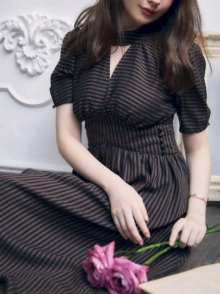 iYunDo One Piece Ladies Midi Dress 2022 Early Autumn Japan Style Slim High Waist Puff Sleeves Women Stripes Dress Femme Vestido
iYunDo One Piece Ladies Midi Dress 2022 Early Autumn Japan Style Slim High Waist Puff Sleeves Women Stripes Dress Femme Vestido
