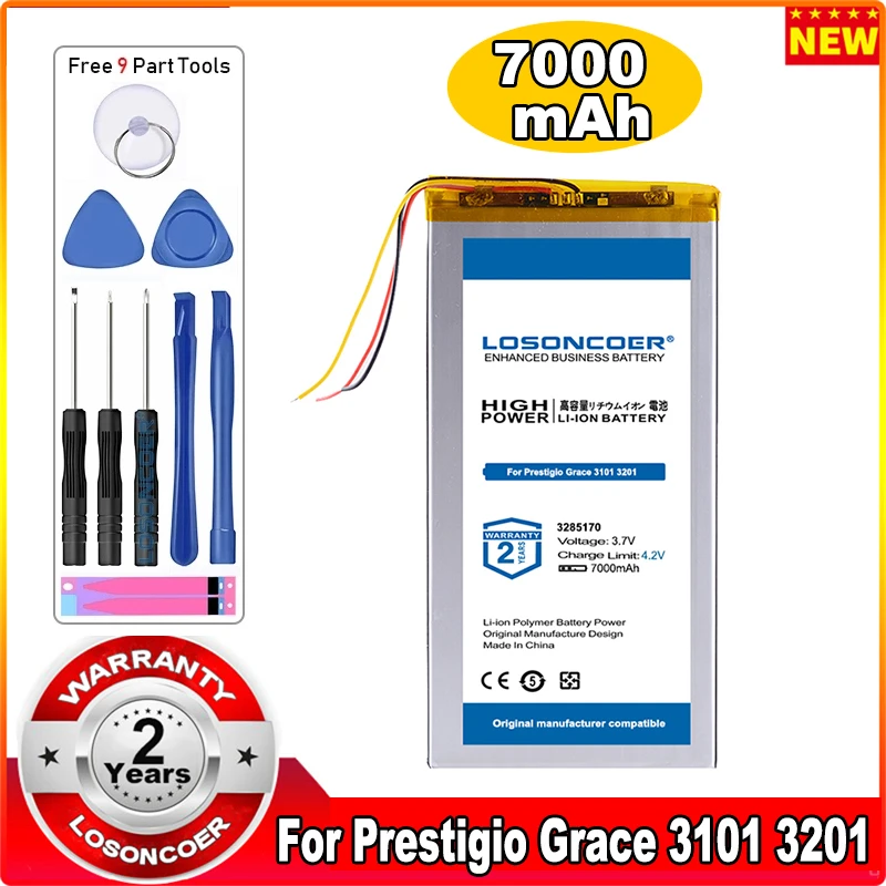 Аккумулятор LOSONCOER 3285170 7000 мАч для Prestigio Grace 3101 3201 4G 8 дюймов 9 дюймов 3285168 3085170 аккумулятор Alldocube
Аккумулятор LOSONCOER 3285170 7000 мАч для Prestigio Grace 3101 3201 4G 8 дюймов 9 дюймов 3285168 3085170 аккумулятор Alldocube