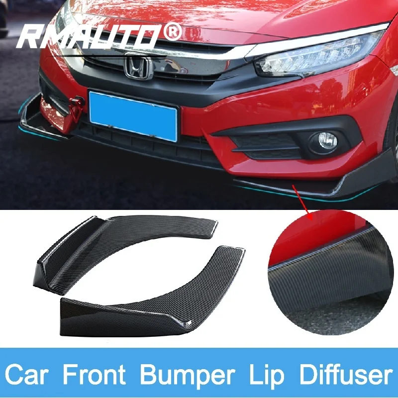 2Pcs Universal Car Front Bumper Lip Diffuser Splitter Spoiler Scratch Protector Carbon Fiber Glossy Black Car Body Styling Kits
2Pcs Universal Car Front Bumper Lip Diffuser Splitter Spoiler Scratch Protector Carbon Fiber Glossy Black Car Body Styling Kits