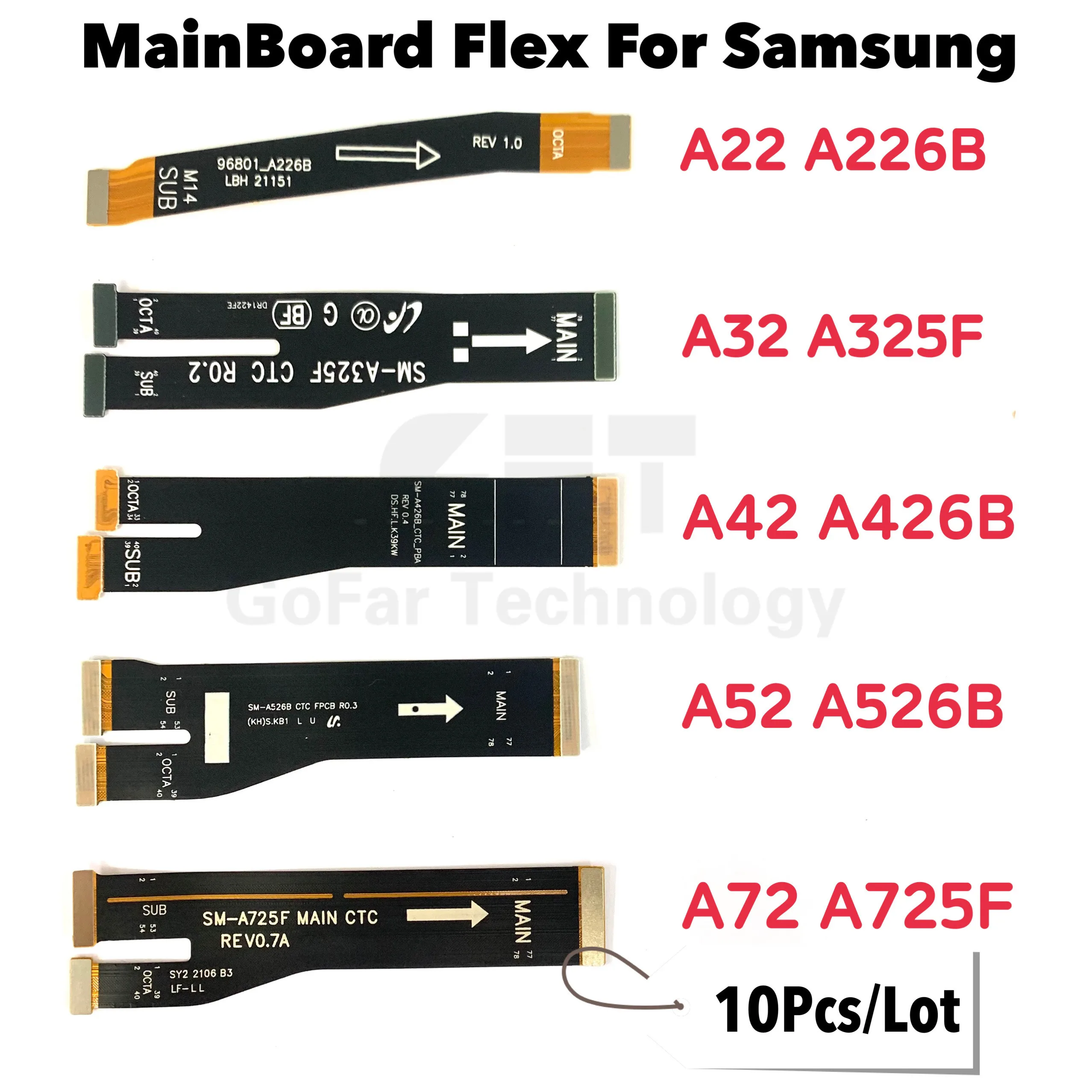 

10 шт. для Samsung Galaxy A22 A32 A325F A52 A42 A72 A725 коннектор материнской платы USB плата ЖК-дисплей гибкий кабель запасные части