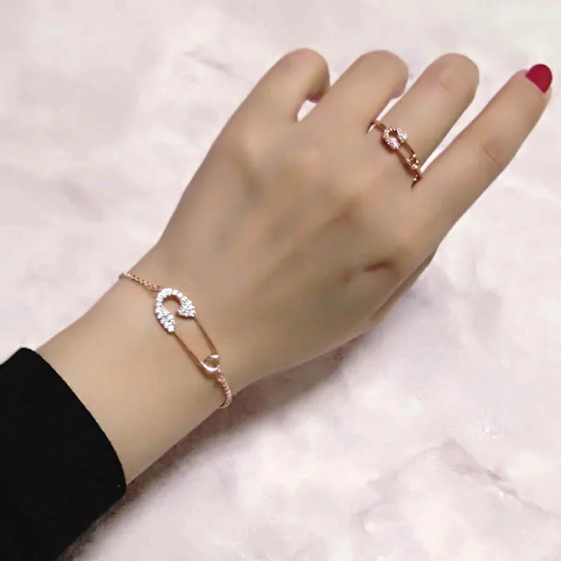 LEEKER korean style Crystal Pin Ring For Women Bracelet Set Rose Gold Silver Color Women Wedding Bridal Jewelry Sets ZD1 LK2 
LEEKER korean style Crystal Pin Ring For Women Bracelet Set Rose Gold Silver Color Women Wedding Bridal Jewelry Sets ZD1 LK2
