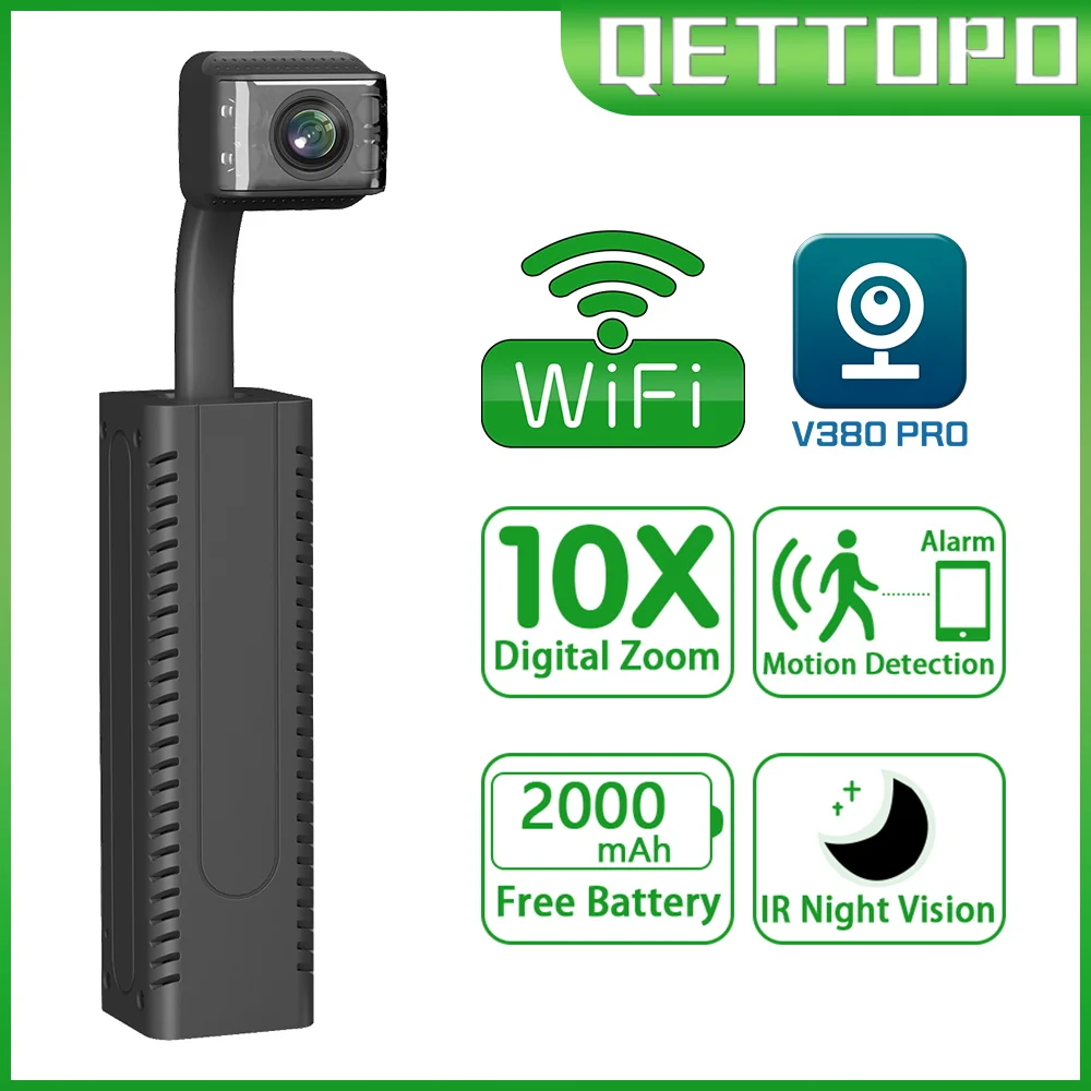 Мини-камера видеонаблюдения Qettopo V380 PRO, 5 МП, Wi-Fi, встроенный аккумулятор 2000 мАч, датчик движения, 1080P
Мини-камера видеонаблюдения Qettopo V380 PRO, 5 МП, Wi-Fi, встроенный аккумулятор 2000 мАч, датчик движения, 1080P