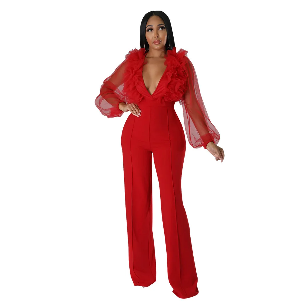 Cutubly High Street Night Party Women's Pants Lady Mesh Lantern Sleeve V-neck Backless Jumpsuit Chic Overalls Jumpsuits Clothing
Cutubly High Street Night Party Women's Pants Lady Mesh Lantern Sleeve V-neck Backless Jumpsuit Chic Overalls Jumpsuits Clothing