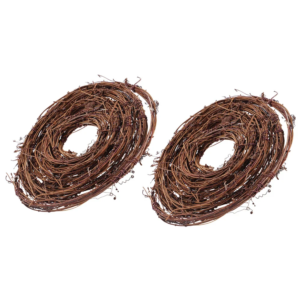 

2 Pcs Rattan Natural Christmas Decorations Vine DIY Crafts Hanging Front Door Twig Making Garlands Pendant Snake Shape Wreath