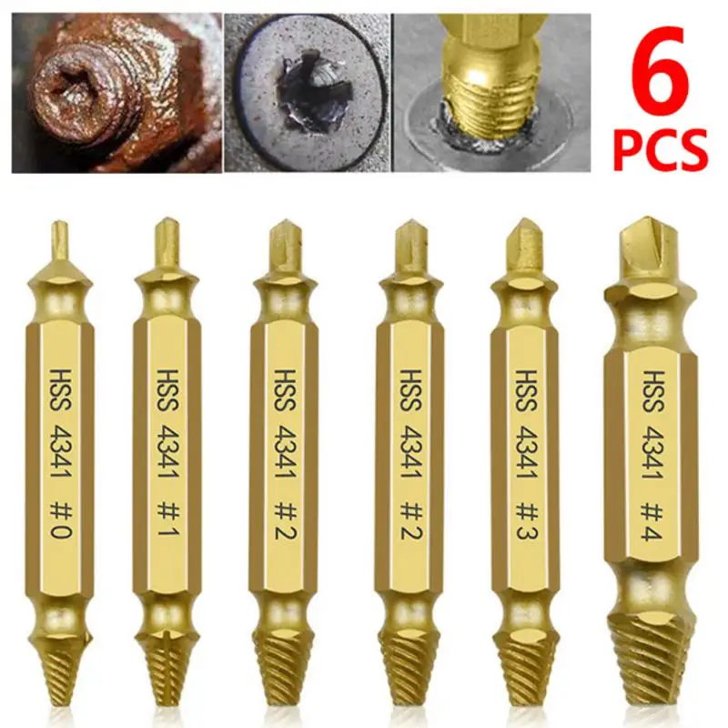 4/5/6PCS Double Damaged Ended Screw Extractor Drill Bit Set Stripped Broken Remover Easily Take Speed Out Bolt Demolition Tools
4/5/6PCS Double Damaged Ended Screw Extractor Drill Bit Set Stripped Broken Remover Easily Take Speed Out Bolt Demolition Tools