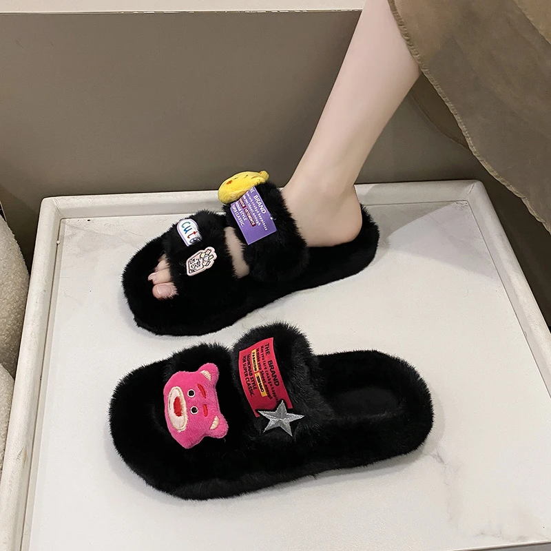 2022 New Cartoon Cotton Slippers Women's Autumn and Winter Shoes Fur Slippers Thick Bottom Plush Flat Shoes Zapatos Mujer
2022 New Cartoon Cotton Slippers Women's Autumn and Winter Shoes Fur Slippers Thick Bottom Plush Flat Shoes Zapatos Mujer