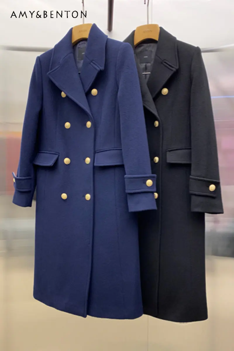 2023 Winter New Korean Style Loose British Style Woolen Coat Women's Mid-Length Double-Breasted Thickened Woolen Coat
2023 Winter New Korean Style Loose British Style Woolen Coat Women's Mid-Length Double-Breasted Thickened Woolen Coat