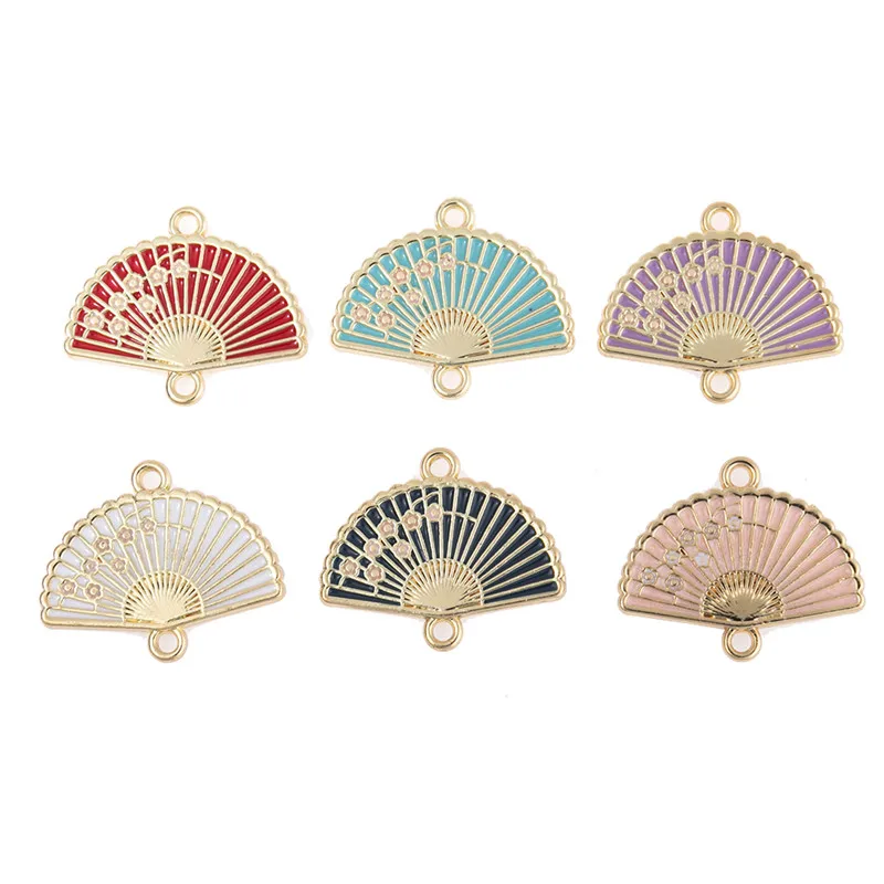 New 10pcs/lot Mixed Color Enamel Folding Fan Charms Connector Chinese Style Alloy Pendant for Jewelry Making Accessory
New 10pcs/lot Mixed Color Enamel Folding Fan Charms Connector Chinese Style Alloy Pendant for Jewelry Making Accessory