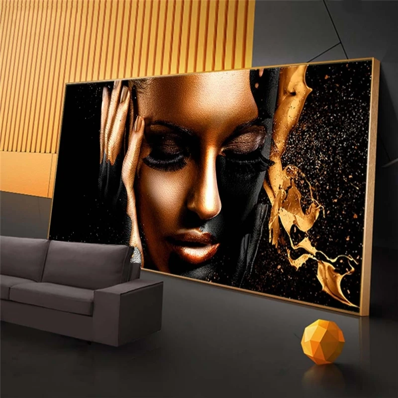 Black Gold Nude Woman Oil Paintings on Canvas African Wall Art Posters and Prints Scandinavian Wall Pictures for Living Room 
Black Gold Nude Woman Oil Paintings on Canvas African Wall Art Posters and Prints Scandinavian Wall Pictures for Living Room