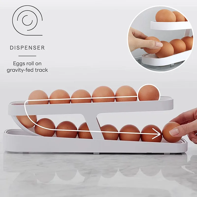 Automatic Rolling Egg Holder Storage Box Eggs Basket Egg Container Kitchen Refrigerator Eggs Dispenser Storage Fridge Container
Automatic Rolling Egg Holder Storage Box Eggs Basket Egg Container Kitchen Refrigerator Eggs Dispenser Storage Fridge Container