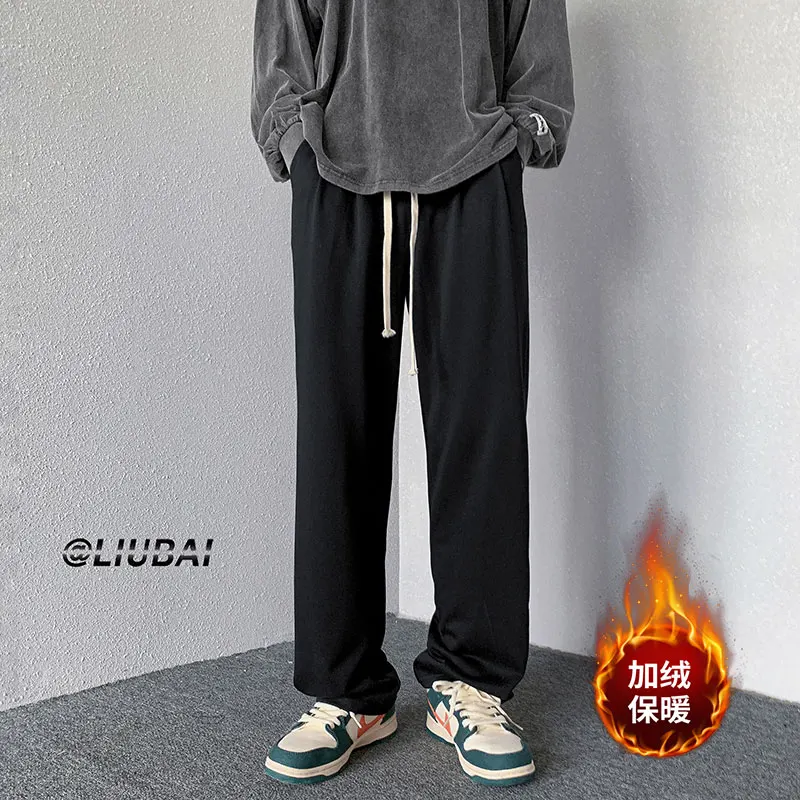 Прямые мужские зимние бархатные плотные уличные брюки, свободные спортивные брюки с карманами, трендовые брюки из овечьей шерсти
Прямые мужские зимние бархатные плотные уличные брюки, свободные спортивные брюки с карманами, трендовые брюки из овечьей шерсти