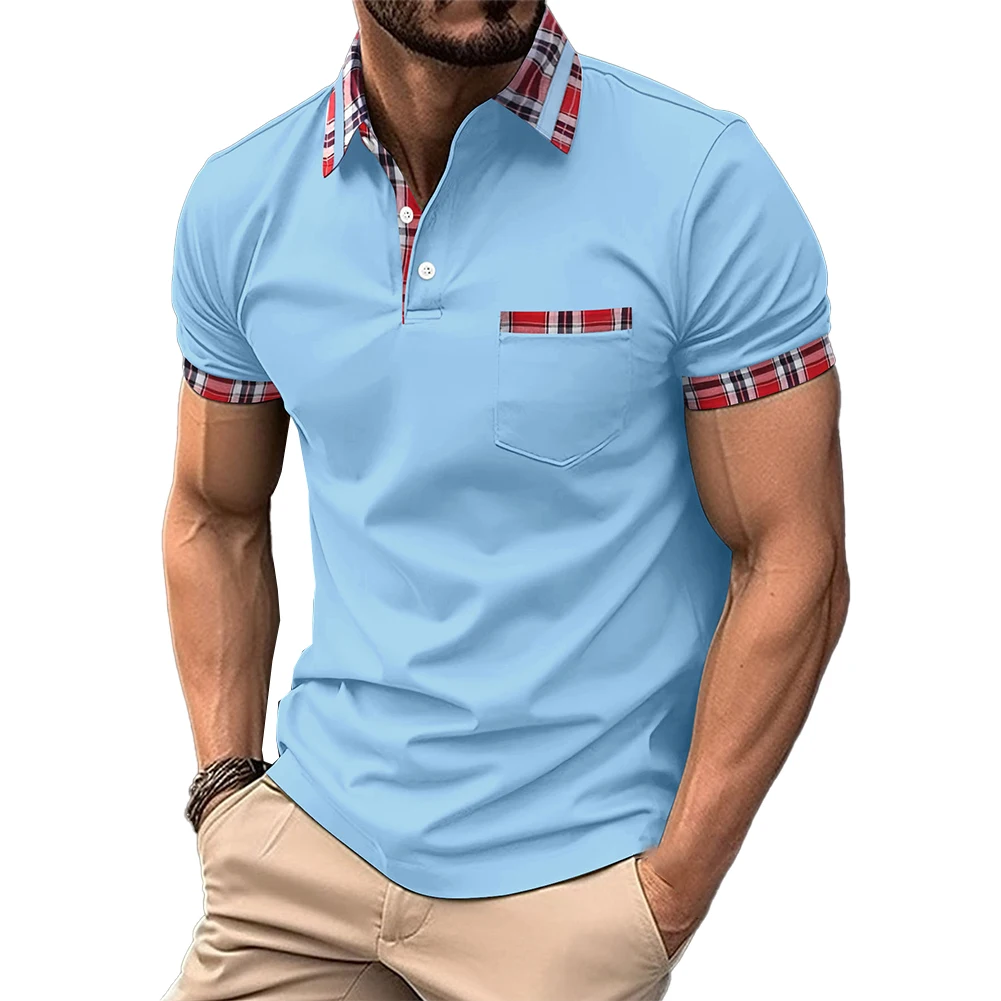 Fashion Summer Men's Breathable Striped Edge Short Sleeve Button Collar Polos T-shirts Sport Slim Fit Formal Tops T Shirt Tees
Fashion Summer Men's Breathable Striped Edge Short Sleeve Button Collar Polos T-shirts Sport Slim Fit Formal Tops T Shirt Tees