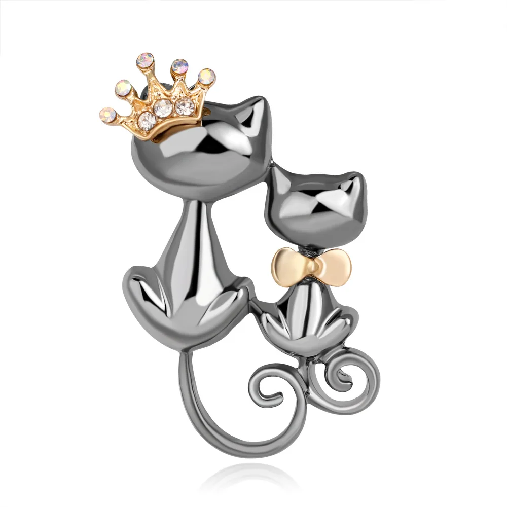 TULX Crystal Couple Crown Cat Brooches For Women Collar Pins Corsage Double Cat Animal Badges Jewelry Coat Accessories
TULX Crystal Couple Crown Cat Brooches For Women Collar Pins Corsage Double Cat Animal Badges Jewelry Coat Accessories