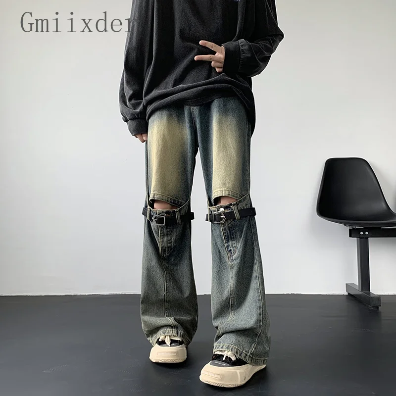 High Street Heavy Industry Jeans Summer Designer Sense Men's and Women's Micro Flared Wide Leg Denim Pants Hiphop Loose Trousers
High Street Heavy Industry Jeans Summer Designer Sense Men's and Women's Micro Flared Wide Leg Denim Pants Hiphop Loose Trousers