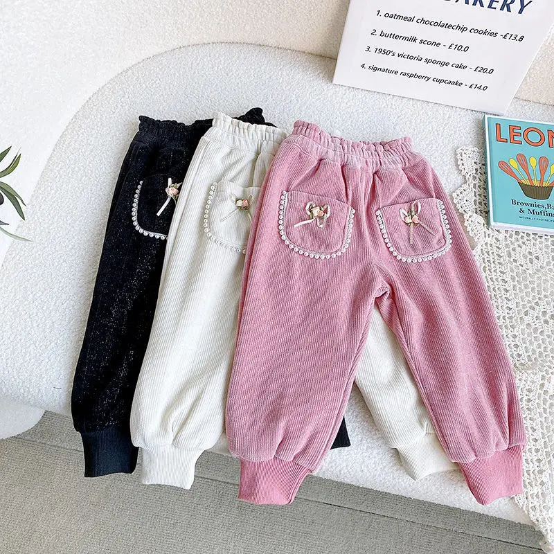2023 new Winter Baby Girls Beaded Flower Pockets Velvet Thick Warm Casual Pants Fashion Kids Children Tousers Princess Clothes
2023 new Winter Baby Girls Beaded Flower Pockets Velvet Thick Warm Casual Pants Fashion Kids Children Tousers Princess Clothes