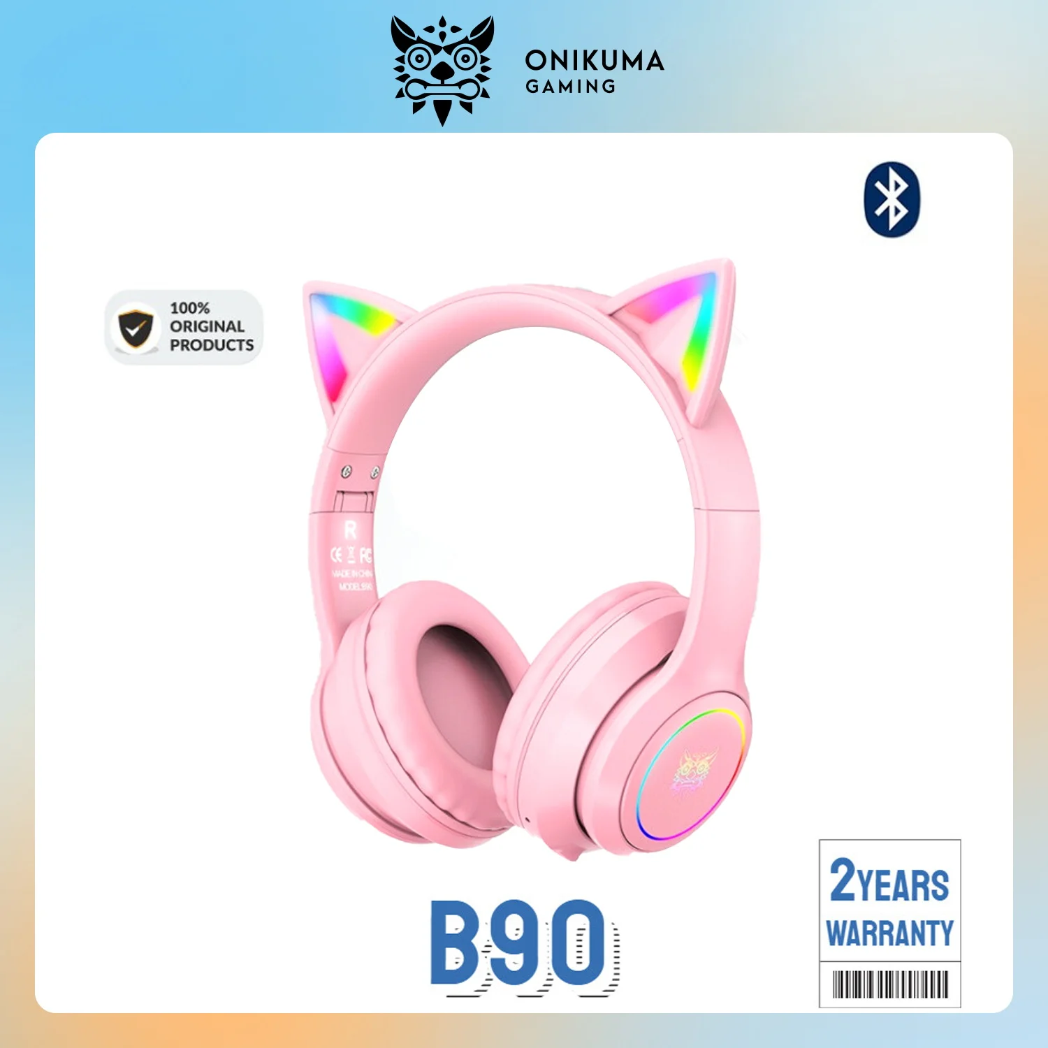 Наушники Onikuma B90, Bluetooth 5,0, RGB, кошачьи уши, Беспроводная игровая гарнитура с шумоподавлением, микрофоном и светодиодной подсветкой
Наушники Onikuma B90, Bluetooth 5,0, RGB, кошачьи уши, Беспроводная игровая гарнитура с шумоподавлением, микрофоном и светодиодной подсветкой