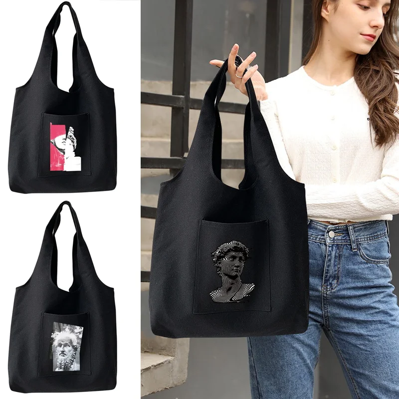 Women's Shopping Bags Commuter Vest Bag Sculpture Printing Large Capacity Eco Supermarket Handbags Ladies Casual Canvas Tote Bag
Women's Shopping Bags Commuter Vest Bag Sculpture Printing Large Capacity Eco Supermarket Handbags Ladies Casual Canvas Tote Bag