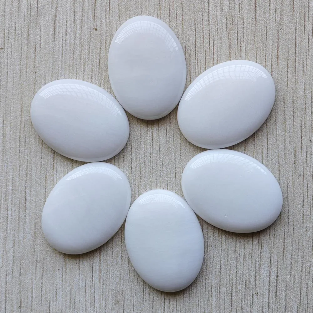 

Wholesale 6pcs/lot Good quality natural white Stone Oval CAB CABOCHON 30x40mm beads for Diy jewelry making free shipping