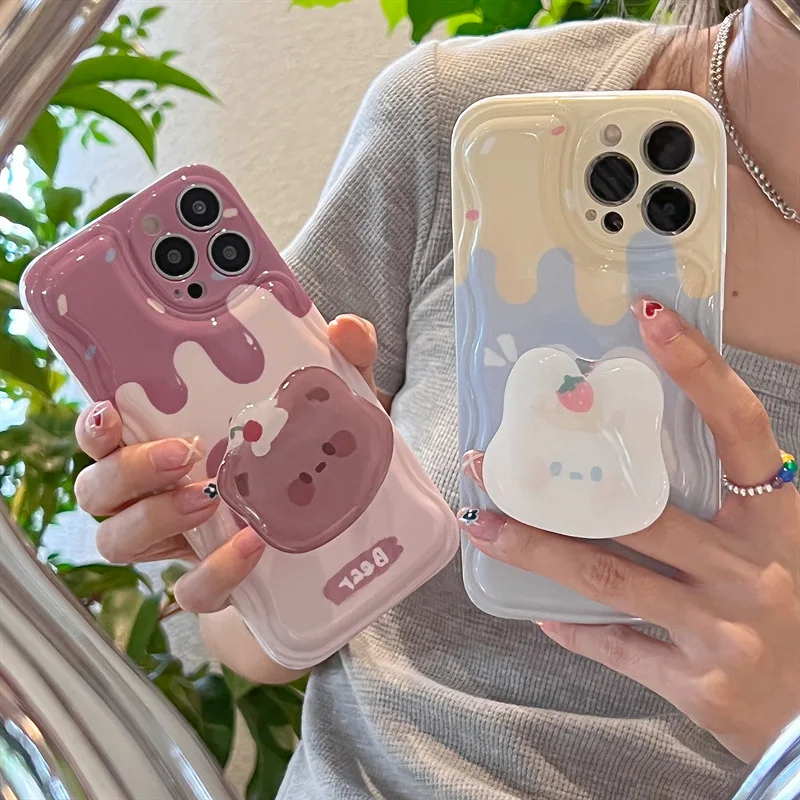 Cream Flowing Heart Little Bear Rabbit+Bracket Phone Case For iphone 14 13 12 11 Pro Max X XR XSMAX 7 8 Plus SE TPU Case Cover
Cream Flowing Heart Little Bear Rabbit+Bracket Phone Case For iphone 14 13 12 11 Pro Max X XR XSMAX 7 8 Plus SE TPU Case Cover