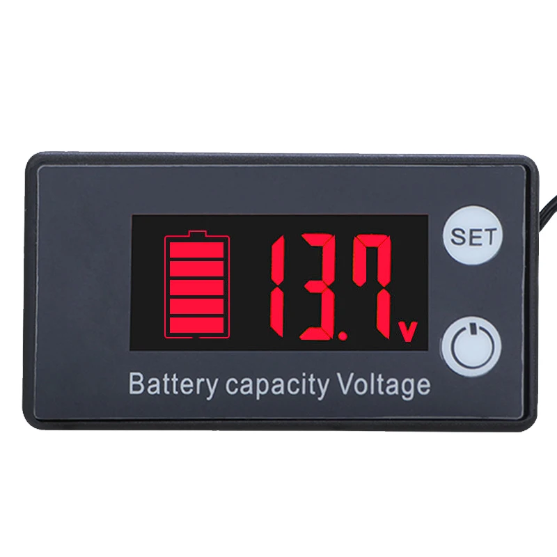 Voltmeter Battery Capacity Tester Red/White/Blue/Green Display With Temperature Measurement 20cm Red/Black Wire
Voltmeter Battery Capacity Tester Red/White/Blue/Green Display With Temperature Measurement 20cm Red/Black Wire