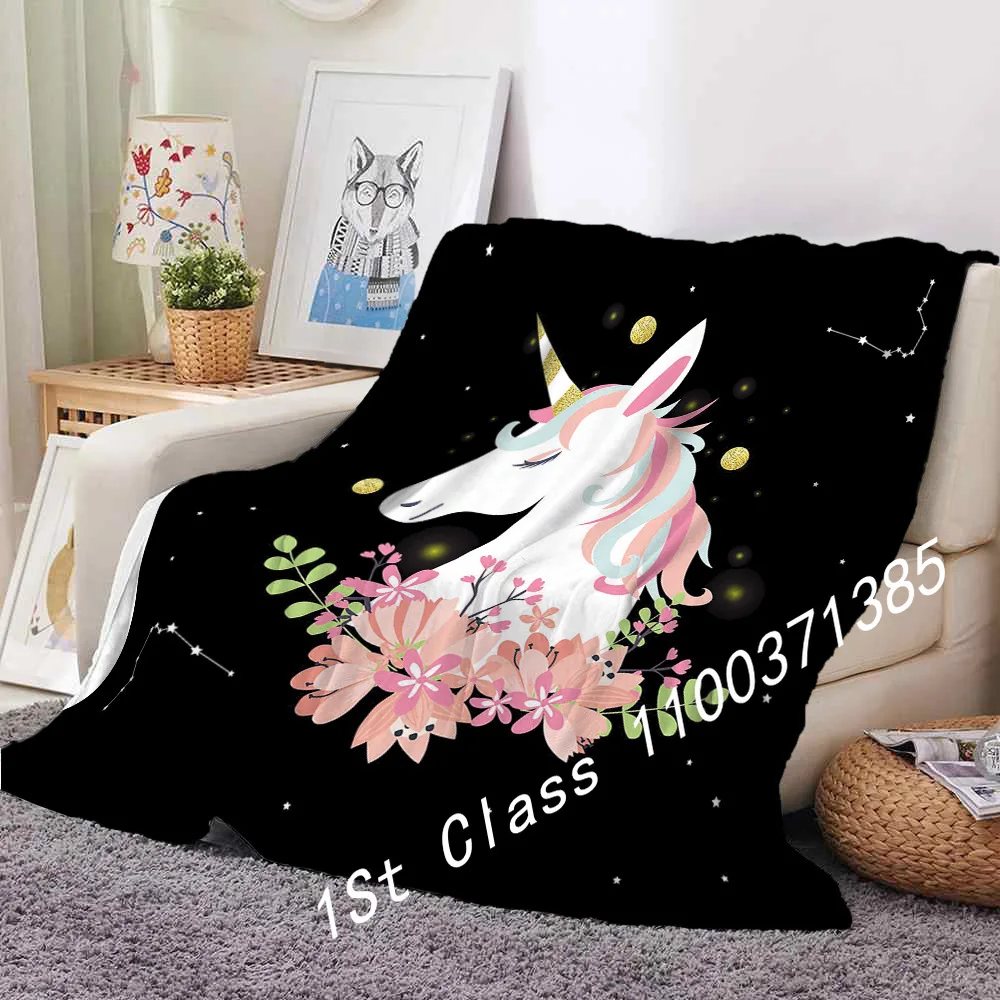 

Cartoon Unicorn Panda Flannel Blanket For Children Adults Home Bed Linen Sofa Bedspread Cute Pttern Office Nap Throw Blankets