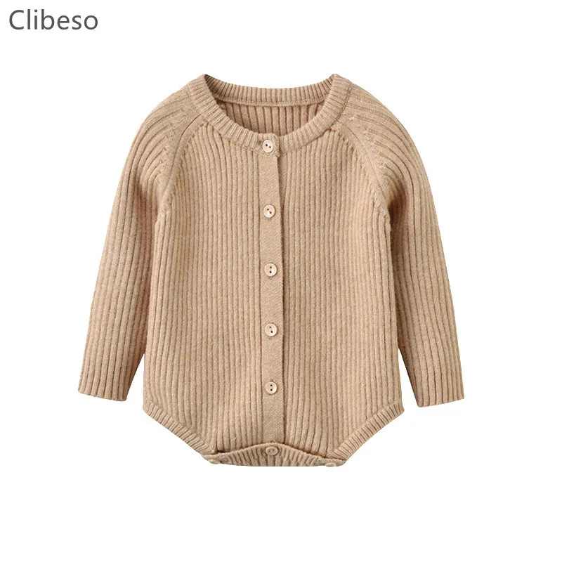 

Spring Children Baby Knit Bodysuits Rompers Newborn Boys Girls Long Sleeve Sweater Jumpsuit Toddler Infant Knit Onesies Knitwear