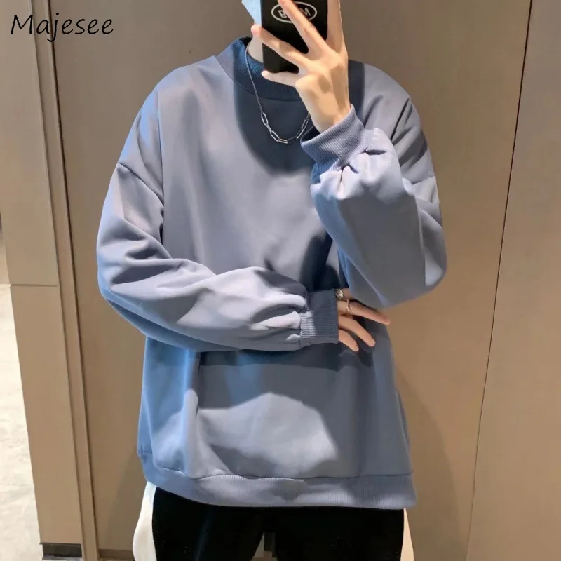 Sweatshirts Men Solid Simple Korean Style Fashion Design Casual All-match Loose Students Popular O-neck Thick Warm Autumn New
Sweatshirts Men Solid Simple Korean Style Fashion Design Casual All-match Loose Students Popular O-neck Thick Warm Autumn New