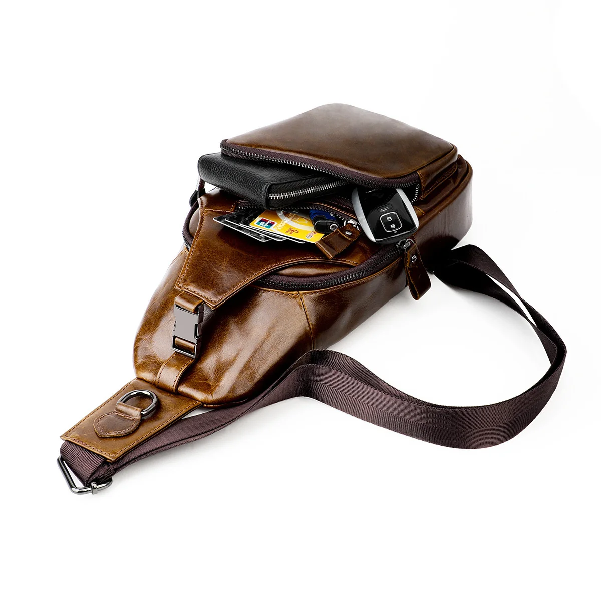 Men Chest Bag Original Crazy Horse Leather Casual Triangle Crossbody Chest Sling Bag Design Travel One Shoulder Bag Daypack Male
Men Chest Bag Original Crazy Horse Leather Casual Triangle Crossbody Chest Sling Bag Design Travel One Shoulder Bag Daypack Male