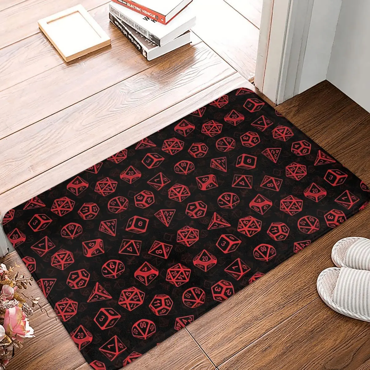 

Bathroom Non-Slip Carpet Dnd D20 Dice Set Pattern Living Room Mat Entrance Door Doormat Home Decoration Rug